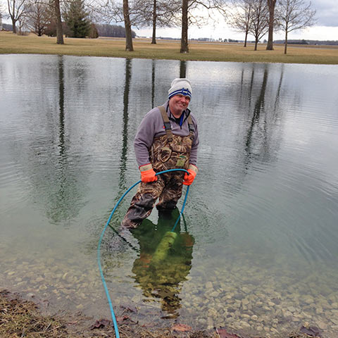 Drain jettin in the winter, water temperature, 29 degrees.