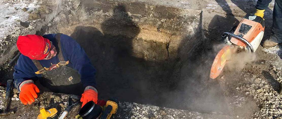 Sewer line repair during winter