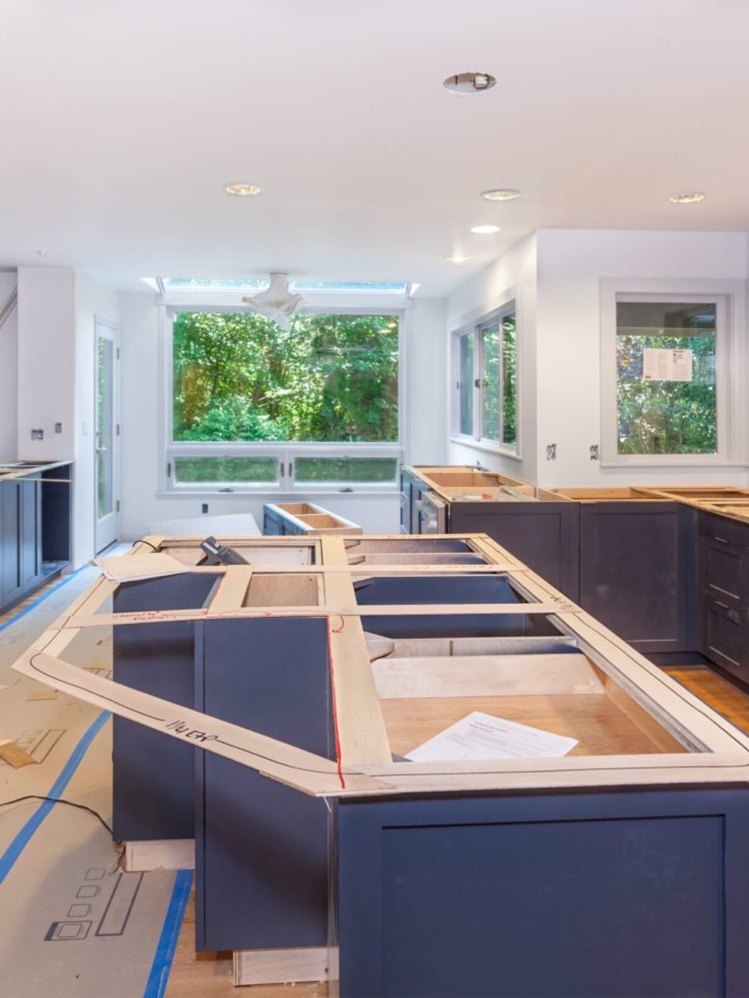 Kitchen remodel with new cabinets before countertops